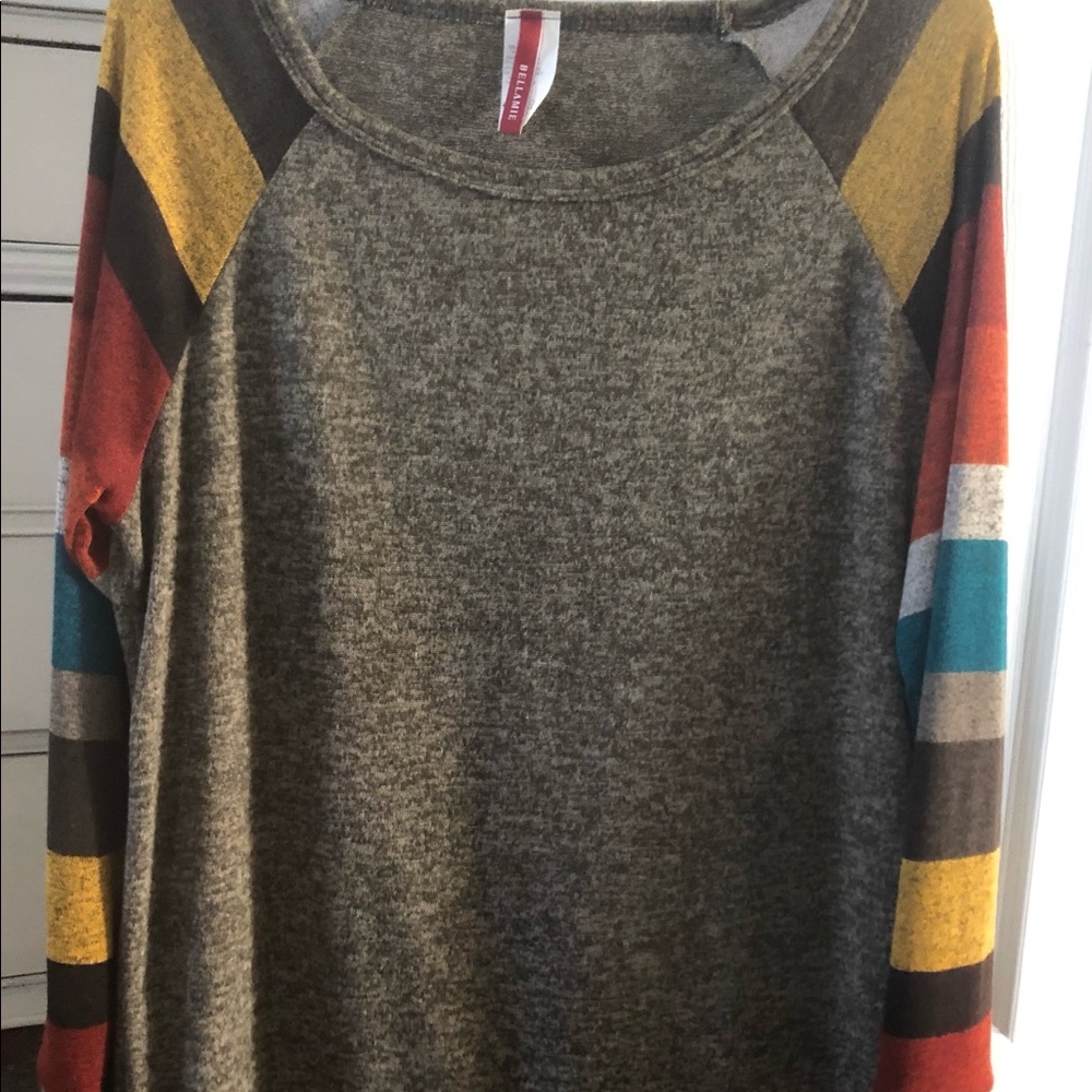 Stripe sleeve tunic